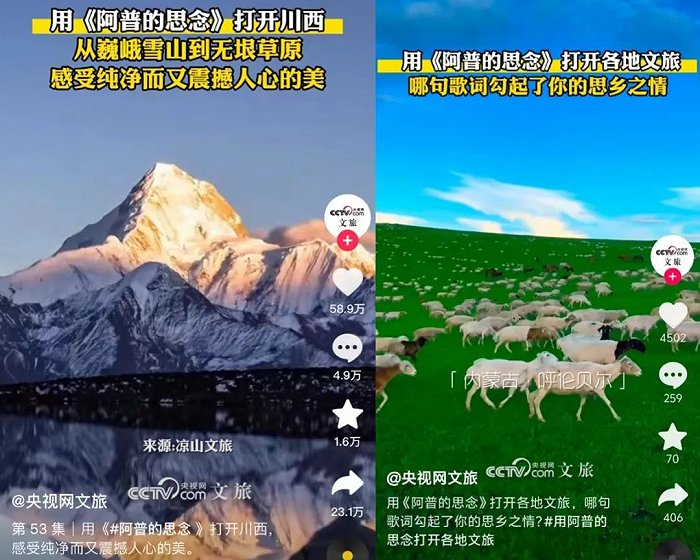 央视网文旅发布《阿普的思念》（图源：微博）