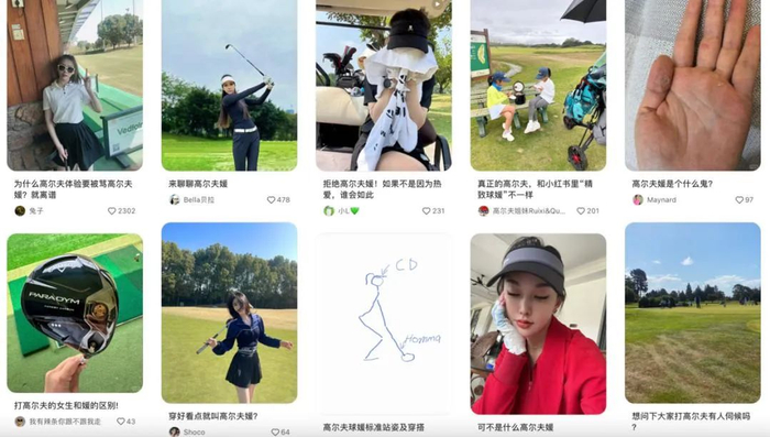 很多有关高尔夫球媛的争论，反映的其实是对这项运动的偏见，图源：小红书截图
