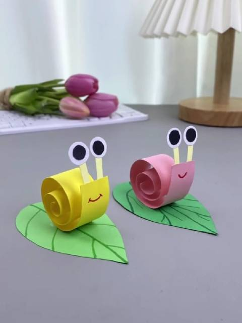 用卡纸做春天的小蜗牛吧简单又有趣快陪孩子一起试试