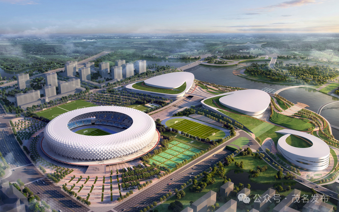 奥体中心“一场两馆”规划效果图。