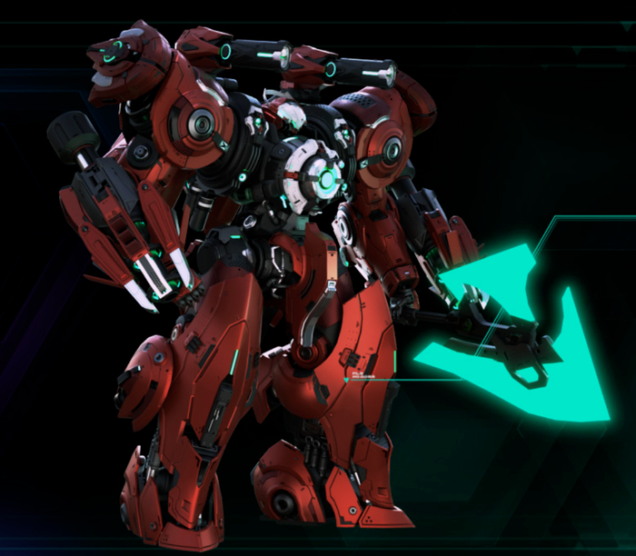 体型大致类似官方以放出的另一款重型机赤霄