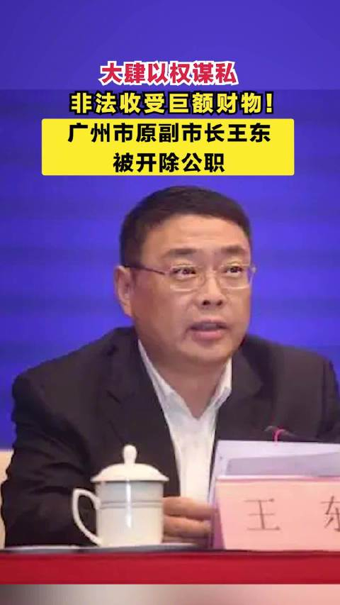 大肆以权谋私非法收受巨额财物广州市原副市长王东被开除公职