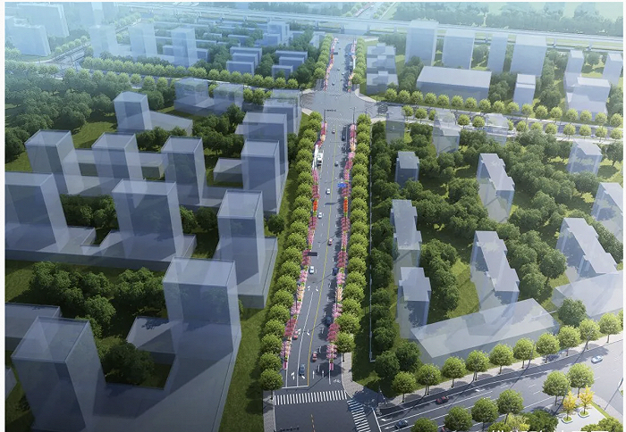 万佛湖路效果图。