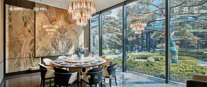 招商玺会所下沉庭院实景图