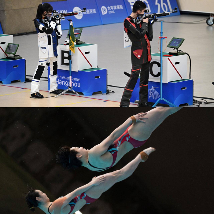 在跳水女子双板3米板上,中国选手也同样出众.