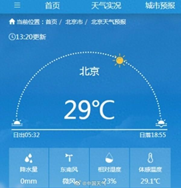 北京气温冲至29℃创今年来新高,明天暴降10℃|北京市_新浪新闻