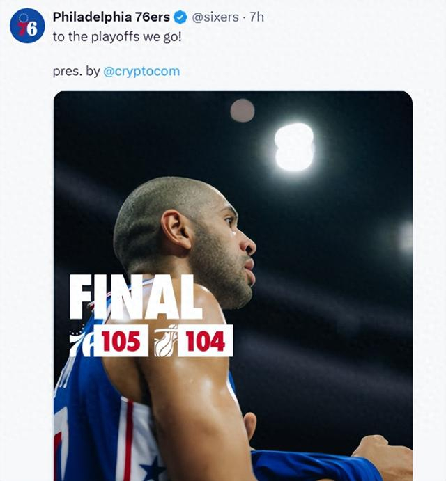 北京时间4月18日,费城105-104击败热火锁定东部第六,76人在首轮的对手