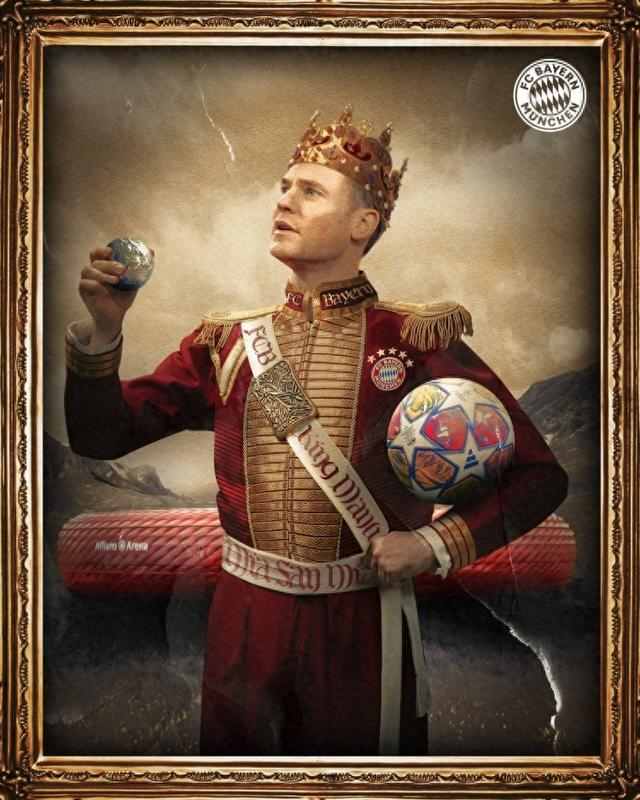 安联国王!诺伊尔欧冠58场零封创造纪录,拜仁官方晒海报祝贺