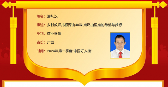 广西3人入选!2024年第一季度"中国好人榜"发布