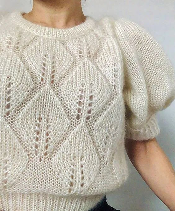 超多实用又精致的叶子花型分享,天热了来织叶子花型镂空衫吧