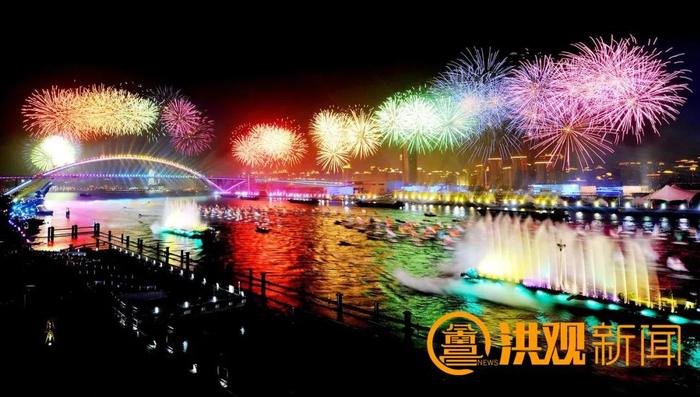 李渡烟花绚烂绽放 资料图