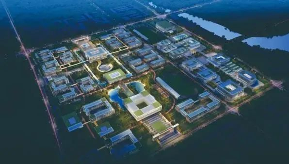 夜景鸟瞰图▲图书综合楼效果图▲共享研究中心透视图▲共享研究中心
