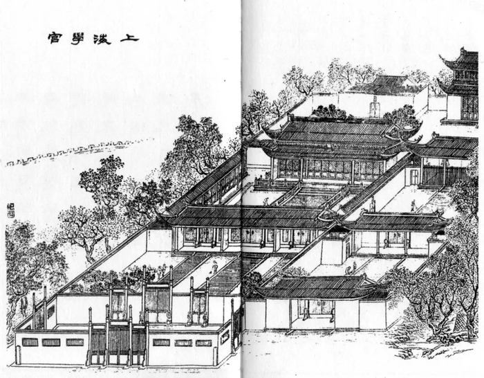 《申江胜景图》（1884年）中绘制的上海学宫