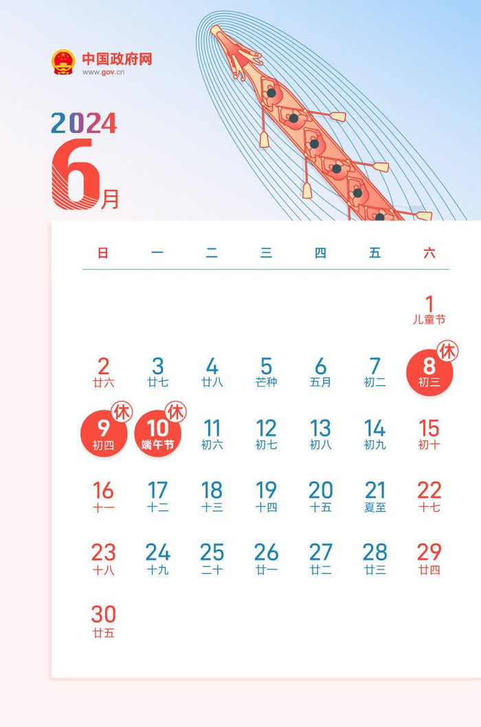 与周末相连,共3天端午节当天放假6月10日(星期一)端午节放假安排如下