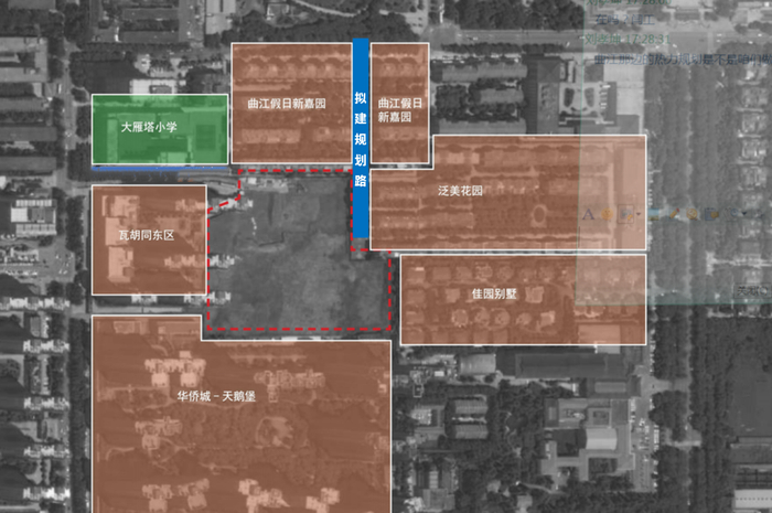 拟建道路位置示意图
