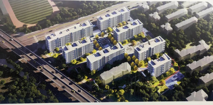 重建中的浙工新村及规划效果图。徐凡淋/摄