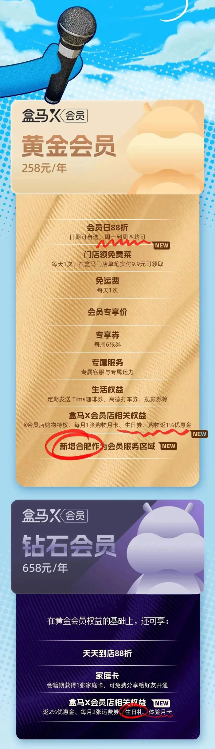 盒马恢复X会员公告