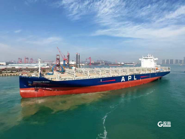 奋战二季度!北海造船5500teu集装箱船3号船开启试航