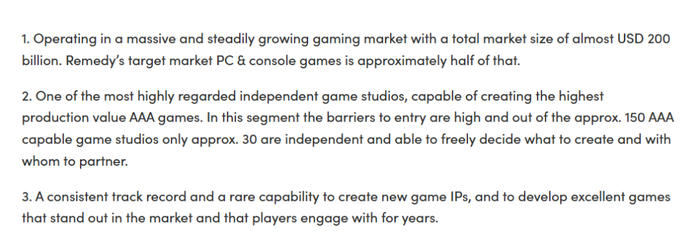 去年开发了《心灵杀手2》的Remedy在官网里提到全球约有150家具备开发3A游戏能力的工作室