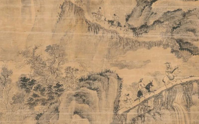 清 叶六隆《蜀峰栈道图》（局部）