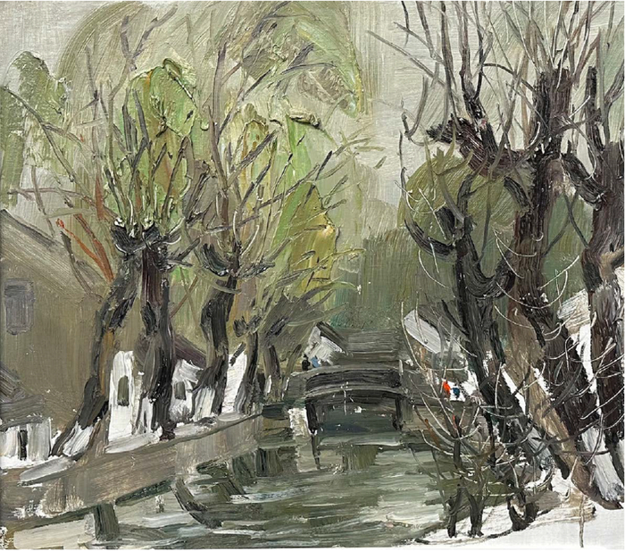 巨石150x180cm2024年宋齐鸣黄色油画60x160cm2023年迟海波思80x80cm20