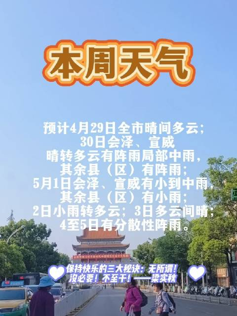 本周天气便民信息 天气预报 随手一拍都是美景