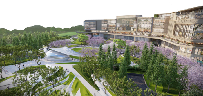 龙湖清能滨江天街空中步道效果图。