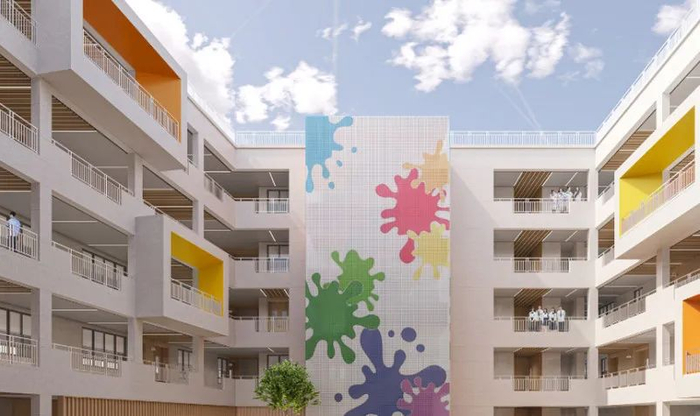 长沙市新世纪高级中学教学楼效果图。