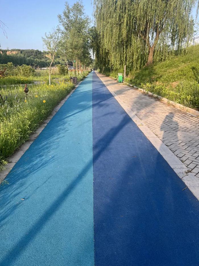 经济开发区新增一条蓝色塑胶步道
