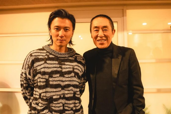 张艺谋,谢霆锋,邱礼涛在意大利乌甸尼远东电影节合影