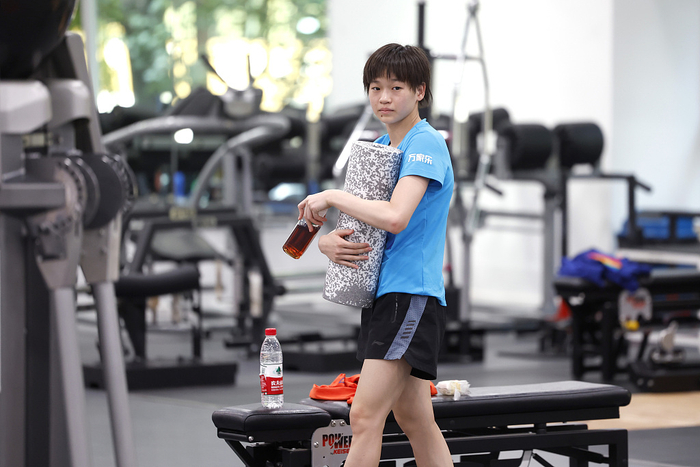 全红婵在训练。