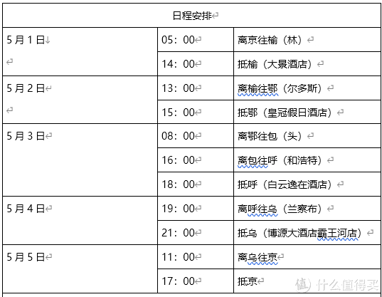 最后附上强迫症行前制作的极简路线时间表,供大家参考啦~.