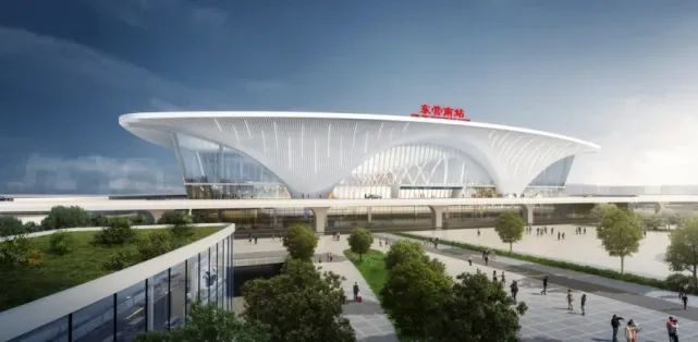 "东营南站"高铁站效果图↓2024年5月7日07:55,伴随着k1786次列车驶出