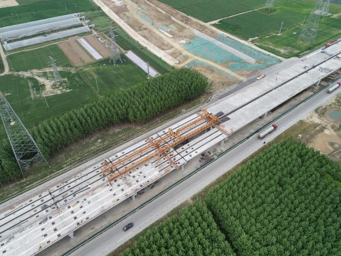 宿连航道325省道桥箱梁架设全面完成