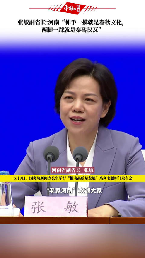 张敏副省长:河南"伸手一摸就是春秋文化,两脚一踩就是秦砖汉瓦"