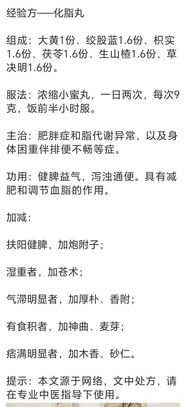 名老中医:化脂汤丸减肥降脂效果好