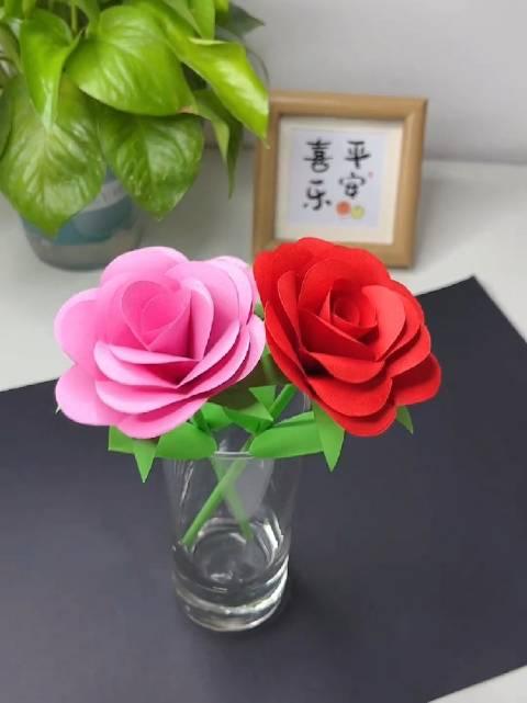 手工玫瑰花 母亲节快到了,亲手制作一朵漂亮的玫瑰花送给妈妈