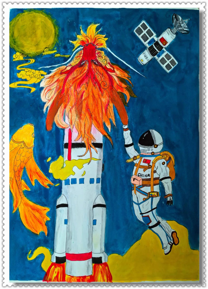 福贡县石月亮中学第四届校园文化艺术节优秀绘画作品展