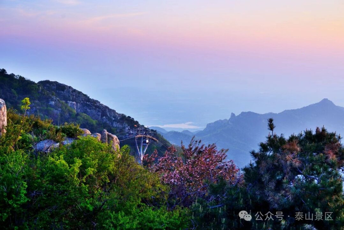 晚霞映泰山 带来色彩盛宴