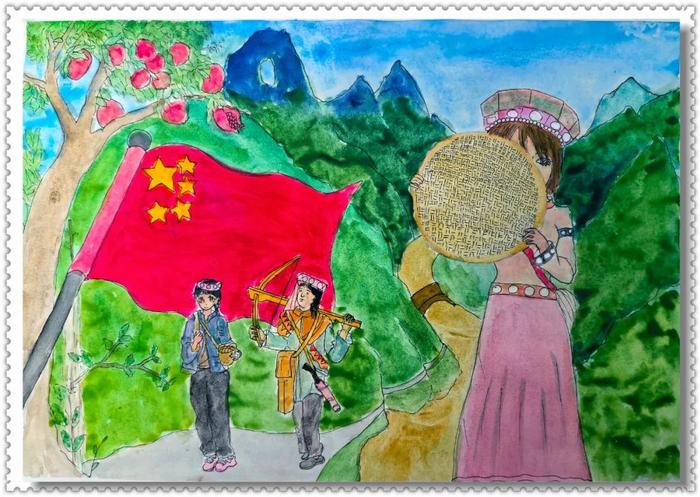 福贡县石月亮中学第四届校园文化艺术节优秀绘画作品展