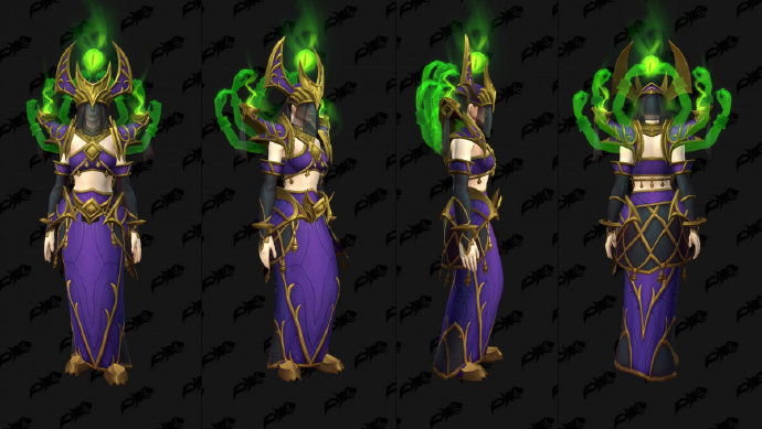 魔兽世界11.0地心之战 术士s1套装,肩部已实装