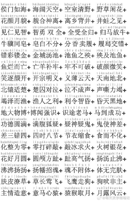 2000个成语接龙 带拼音