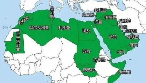 地图上的“阿拉伯世界”（图片来源：网络）