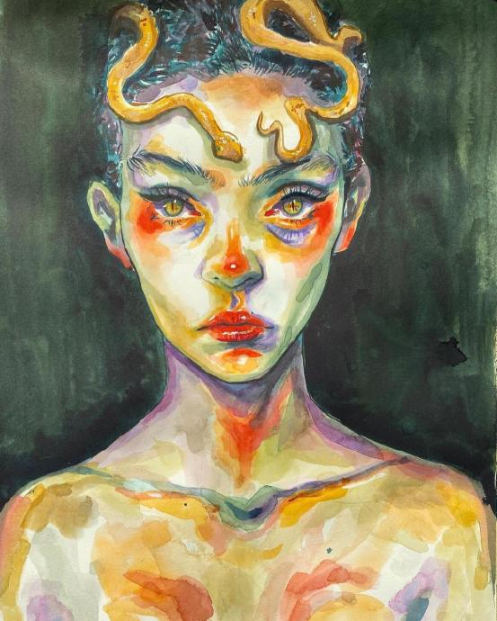 艺术家:roxartss 擅长运用大胆的颜色来描绘人物情绪