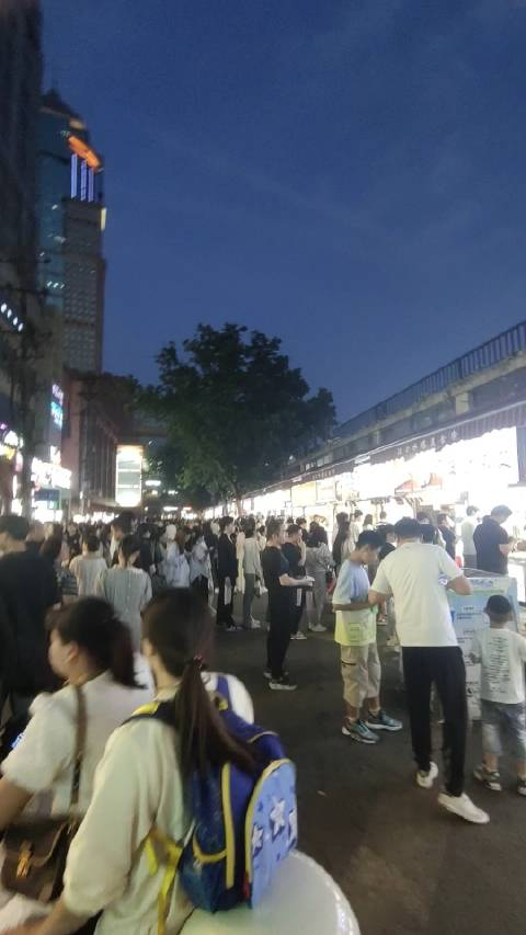 人山人海的江汉路水塔街啊