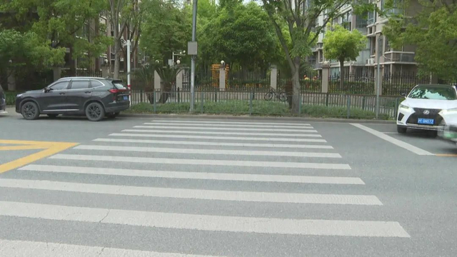 斑马线的尽头是绿化带,校门口的安全隐患如何解决?