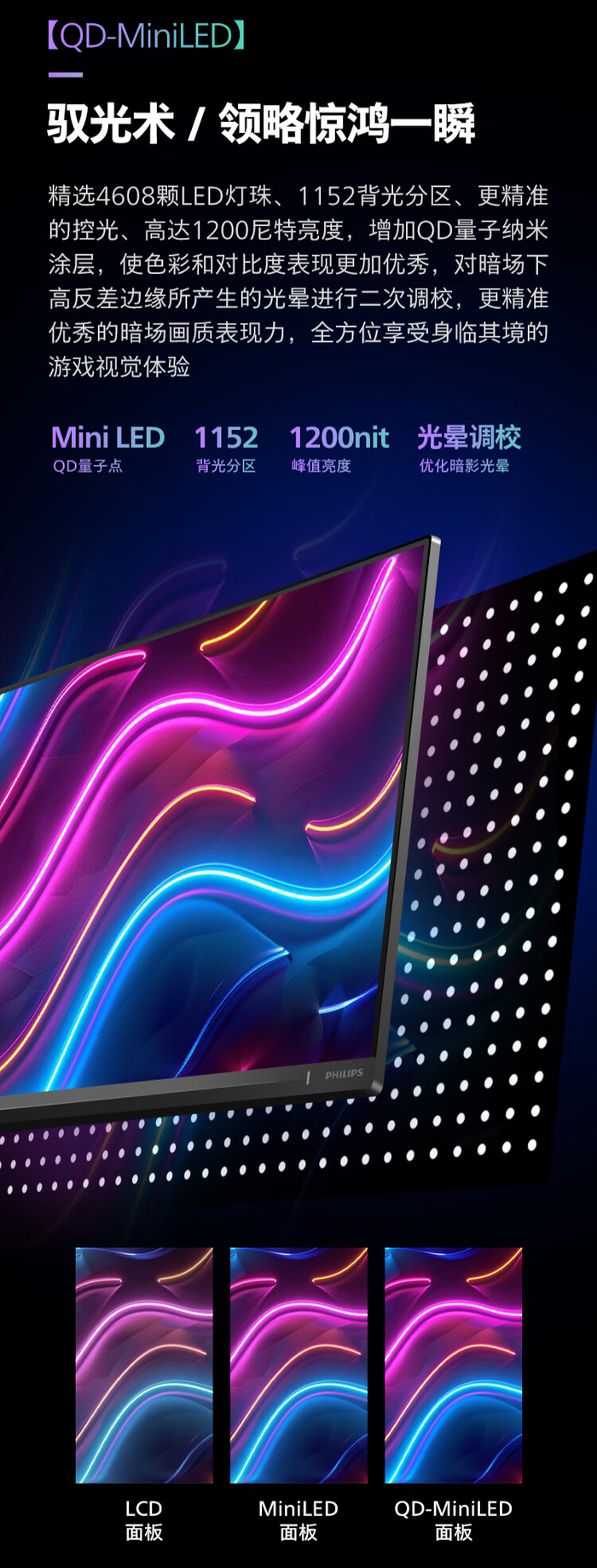 飞利浦 27m2n6800ml 显示器开售:4k 165hz mini-led,3499 元