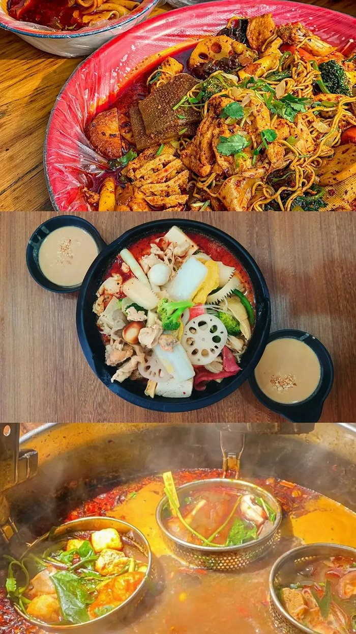 从上到下依次为天水、东北和四川麻辣烫