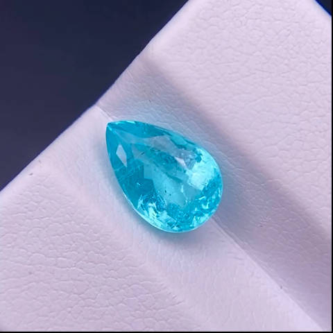 2.58克拉天然水滴形霓虹蓝帕拉伊巴碧玺戒面裸石 颜色超美,火彩超好