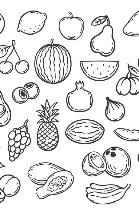 果蔬简笔画线稿～无聊的时候画画挺好